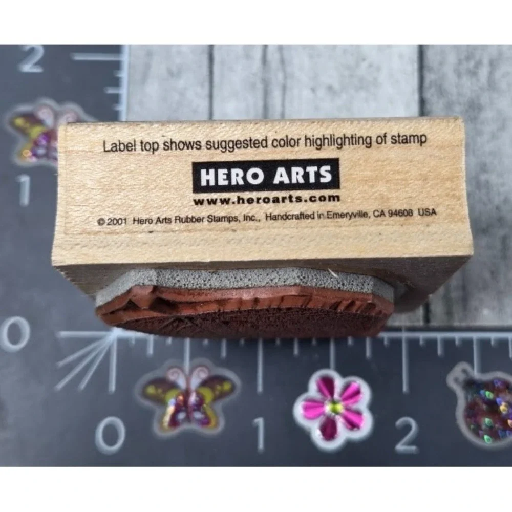 Hero Arts Poetic Aspen Print Leaf E2239 2001 Rubber Stamp Wood #K16